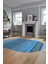 Modern Kilim Dijital Kaymaz Yıkanabilir Oval Yolluk Mutfak Salon Halısı O-Modern-17-Mavi 3