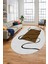 Baskılı Kaymaz Yıkanabilir Modern Oval Yolluk Mutfak Halısı Salon Halısı O-Modern-61-Kahve 1