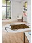 Baskılı Kaymaz Yıkanabilir Modern Oval Yolluk Mutfak Halısı Salon Halısı O-Modern-61-Kahve 4