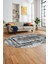 Modern Sade Desenli Dijital Kaymaz Yıkanabilir Oval Yolluk Salon Halısı O-Modern-37-Gri 4