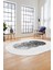 Baskılı Kaymaz Taban Yıkanabilir Modern Yolluk Mutfak Oval Salon Halısı O-Modern-01-Beyaz 2