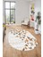 Baskılı Kaymaz Yıkanabilir Kelebek Desen Oval Yolluk Mutfak Salon Halısı O-Modern-42-Kahve 5