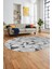 Modern Desen Özel Tasarım Dijital Kaymaz Yıkanabilir Oval Yolluk Salon Halısı O-Modern-82-Gri 1