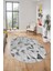 Modern Desen Özel Tasarım Dijital Kaymaz Yıkanabilir Oval Yolluk Salon Halısı O-Modern-82-Gri 2