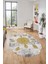 Baskılı Kaymaz Yıkanabilir Oval Koridor Halısı Mutfak Halısı Salon Halısı O-Modern-45-Gold 5