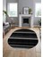 Modern Kilim Desen Dijital Kaymaz Yıkanabilir Oval Yolluk Mutfak Salon Halısı O-Modern-25-Antrasit 2