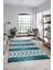 Baskılı Kaymaz Yıkanabilir Şık Koridor Halısı Mutfak Halısı Salon Halısı Modern-56-Mavi 4