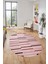 Şık Sade Kilim Desenli Dijital Kaymaz Yıkanabilir Oval Yolluk Mutfak Salon Halısı O-Modern-74-Pembe 3