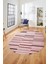 Şık Sade Kilim Desenli Dijital Kaymaz Yıkanabilir Oval Yolluk Mutfak Salon Halısı O-Modern-74-Pembe 5