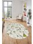 Modern Desen Özel Tasarım Dijital Kaymaz Yıkanabilir Oval Yolluk Salon Halısı O-Modern-82-Yeşil 2
