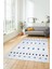 Baskılı Kaymaz Yıkanabilir Şık Kilim Desen Yolluk Mutfak Halısı Salon Halısı Modern-65-Mavi 1