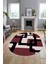 Şık Baskılı Kaymaz Yıkanabilir Modern Oval Yolluk Koridor Mutfak Salon Halısı O-Modern-40-Bordo 1