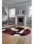 Şık Baskılı Kaymaz Yıkanabilir Modern Oval Yolluk Koridor Mutfak Salon Halısı O-Modern-40-Bordo 2