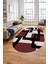 Şık Baskılı Kaymaz Yıkanabilir Modern Oval Yolluk Koridor Mutfak Salon Halısı O-Modern-40-Bordo 3