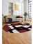 Şık Baskılı Kaymaz Yıkanabilir Modern Oval Yolluk Koridor Mutfak Salon Halısı O-Modern-40-Bordo 4