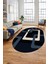 Şık Baskılı Kaymaz Yıkanabilir Modern Oval Yolluk Koridor Mutfak Salon Halısı O-Modern-40-Lacivert 3