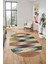 Renkli Desen Baskılı Kaymaz Taban Yıkanabilir Modern Oval Yolluk Salon Halısı O-MODERN-104-RENKLİ 1