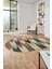 Renkli Desen Baskılı Kaymaz Taban Yıkanabilir Modern Oval Yolluk Salon Halısı O-MODERN-104-RENKLİ 2