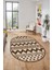 Kilim Desen Baskılı Kaymaz Taban Yıkanabilir Modern Oval Yolluk Salon Halısı O-MODERN-105-KAHVE 1