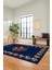 Modern Çiçek Desenli Dijital Kaymaz Yıkanabilir Yolluk Mutfak Salon Halısı Modern-20-Mavi 1