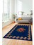 Modern Çiçek Desenli Dijital Kaymaz Yıkanabilir Yolluk Mutfak Salon Halısı Modern-20-Mavi 4