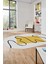 Baskılı Kaymaz Yıkanabilir Modern Oval Yolluk Mutfak Halısı Salon Halısı O-Modern-61-Sarı 4