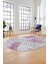Baskılı Kaymaz Taban Yıkanabilir Yapraklı Oval Yolluk Mutfak Salon Halısı O-Modern-95-Mor 4