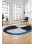 Baskılı Kaymaz Taban Yıkanabilir Modern Şık Oval Yolluk Mutfak Salon Halısı O-MODERN-107-ANTRASİT 3