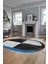 Baskılı Kaymaz Taban Yıkanabilir Modern Şık Oval Yolluk Mutfak Salon Halısı O-MODERN-107-ANTRASİT 5