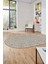 Kilim Desen Baskılı Kaymaz Taban Yıkanabilir Modern Oval Yolluk Salon Halısı O-MODERN-108-BEJ 1