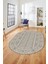 Kilim Desen Baskılı Kaymaz Taban Yıkanabilir Modern Oval Yolluk Salon Halısı O-MODERN-108-BEJ 2