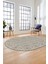 Kilim Desen Baskılı Kaymaz Taban Yıkanabilir Modern Oval Yolluk Salon Halısı O-MODERN-108-BEJ 3