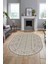 Kilim Desen Baskılı Kaymaz Taban Yıkanabilir Modern Oval Yolluk Salon Halısı O-MODERN-108-BEJ 4