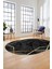 Baskılı Kaymaz Taban Yıkanabilir Modern Yolluk Mutfak Oval Salon Halısı O-Modern-05-Antrasit 2