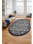 Modern Klasik Desen Dijital Kaymaz Yıkanabilir Oval Yolluk Mutfak Salon Halısı O-Modern-32-Gri 3