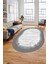 Baskılı Kaymaz Yıkanabilir Sade Desen Oval Yolluk Mutfak Salon Halısı O-Modern-43-Gri 3