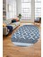 3D Dijital Kaymaz Yıkanabilir Şık Kilim Desen Oval Yolluk Halısı Salon Halısı O-Modern-69-Mavi 1
