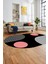 Baskılı Kaymaz Yıkanabilir Oval Koridor Halısı Mutfak Halısı Salon Halısı O-Modern-52-Pembe 3