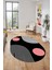 Baskılı Kaymaz Yıkanabilir Oval Koridor Halısı Mutfak Halısı Salon Halısı O-Modern-52-Pembe 4