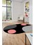 Baskılı Kaymaz Yıkanabilir Oval Koridor Halısı Mutfak Halısı Salon Halısı O-Modern-52-Pembe 5
