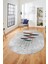 Baskılı Kaymaz Taban Yıkanabilir Modern Oval Yolluk Mutfak Salon Halısı O-MODERN-112-GRİ 2