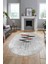 Baskılı Kaymaz Taban Yıkanabilir Modern Oval Yolluk Mutfak Salon Halısı O-MODERN-112-GRİ 4