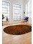 3D Modern Desen Dijital Kaymaz Yıkanabilir Oval Yolluk Mutfak Salon Halısı O-Modern-27-Yuruncu 1