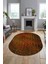 3D Modern Desen Dijital Kaymaz Yıkanabilir Oval Yolluk Mutfak Salon Halısı O-Modern-27-Yuruncu 2