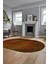 3D Modern Desen Dijital Kaymaz Yıkanabilir Oval Yolluk Mutfak Salon Halısı O-Modern-27-Yuruncu 3