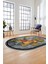 Çerçeveli Desenli Dijital Kaymaz Yıkanabilir Oval Yolluk Mutfak Salon Halısı O-Modern-13-Renkli 2