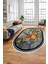 Çerçeveli Desenli Dijital Kaymaz Yıkanabilir Oval Yolluk Mutfak Salon Halısı O-Modern-13-Renkli 5