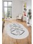 Baskılı Kaymaz Yıkanabilir Şık Modern Oval Yolluk Mutfak Halısı Salon Halısı O-Modern-59-Gri 4