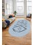 Baskılı Kaymaz Yıkanabilir Şık Modern Oval Yolluk Mutfak Halısı Salon Halısı O-Modern-59-Mavi 2