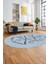 Baskılı Kaymaz Yıkanabilir Şık Modern Oval Yolluk Mutfak Halısı Salon Halısı O-Modern-59-Mavi 3